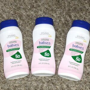 Studio Selection SPF 50 Sunscreen for Babies LOT of 3. Retail $18.75 + tax. NEW.